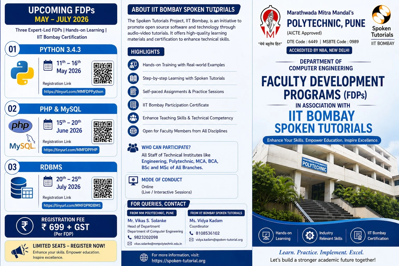 FDP in association with IIT Bombay Spoken Tutorials