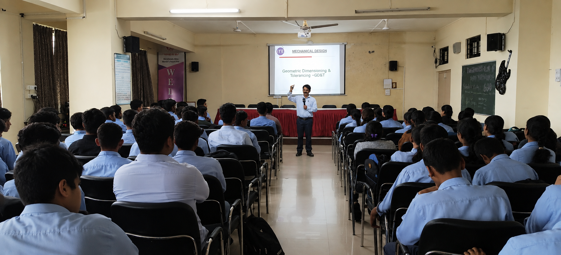 Babasaheb Khalekar Sir delivering guest lecture on Geometrical Dimensioning and Tolerancing