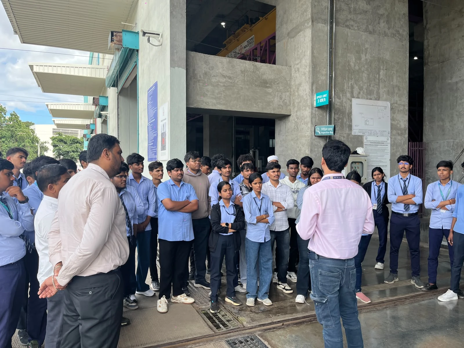 Mechanical Engineering students studying HVAC and cooling systems at Maha Metro Rail Corporation Ltd Pune