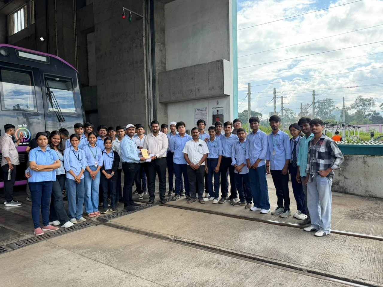 Third Year Mechanical Engineering students during industrial visit to Maha Metro Rail Corporation Ltd Shivajinagar Pune