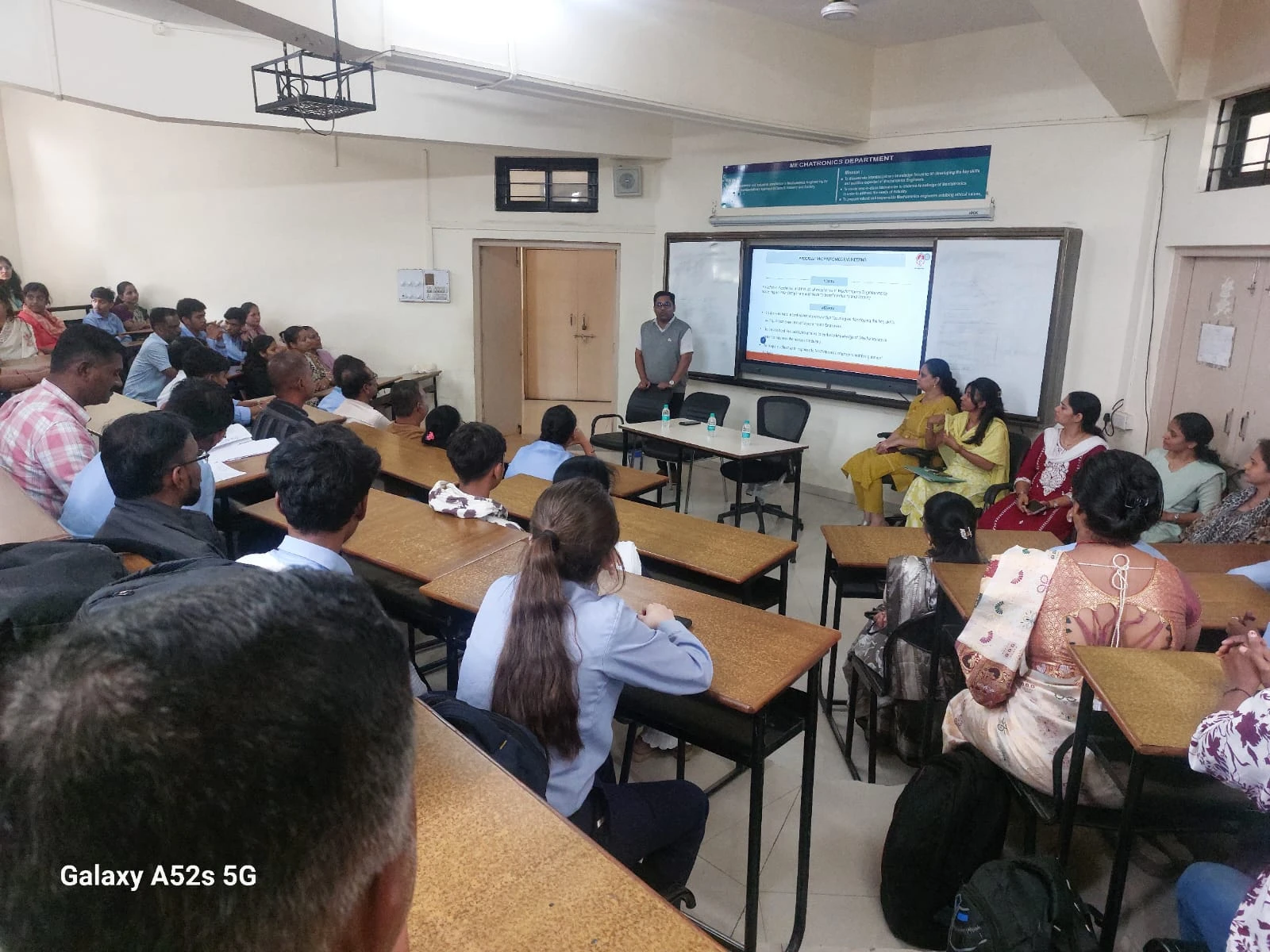 Parents and faculty members attending Mechatronics Parent Meeting