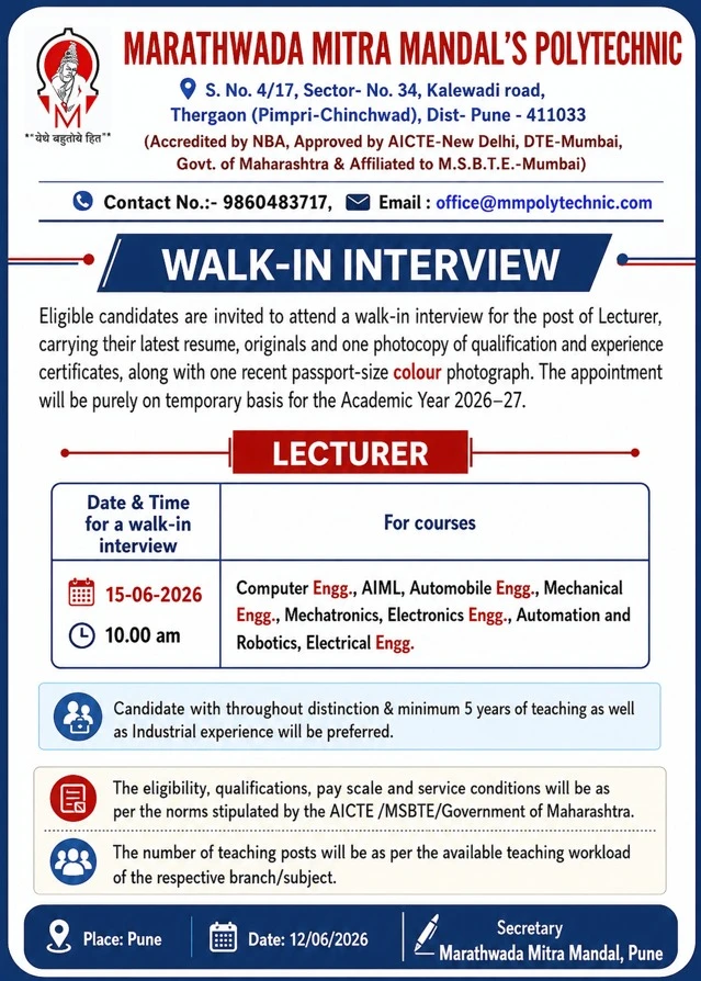 Recruitment Advt. 12 June 2026