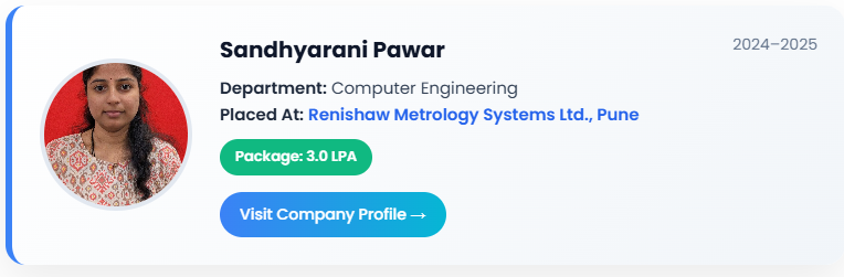 Sandhyarani Pawar Renishaw placement