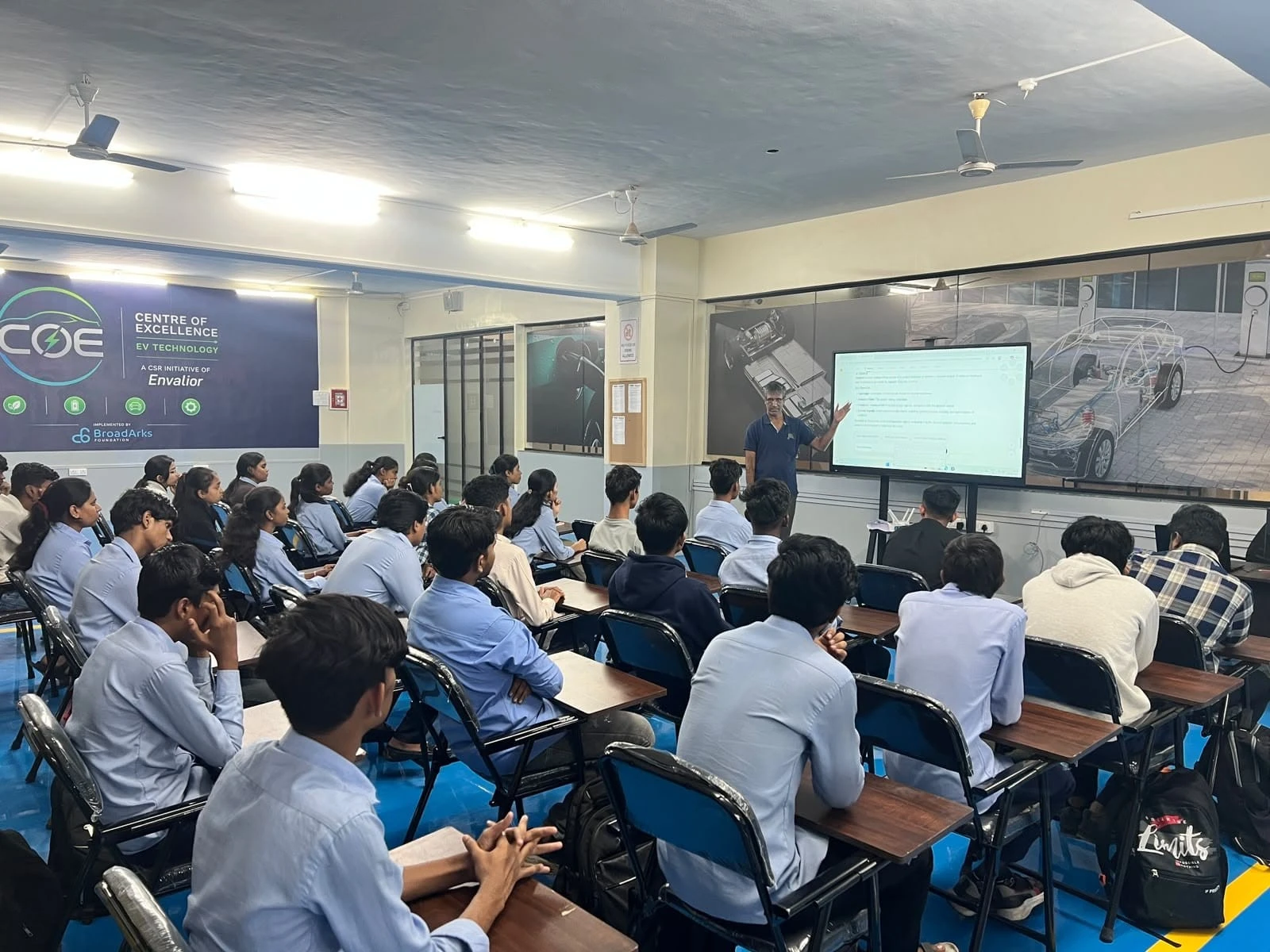 Electronics students visiting Centre of Excellence for EV technology